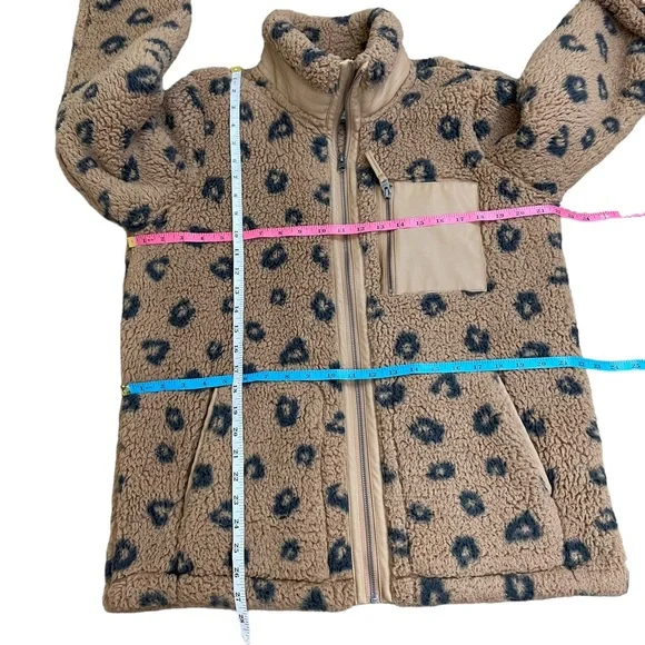 Abercrombie & Fitch Taupe Leopard Teddy Jacket - Picture 16 of 16